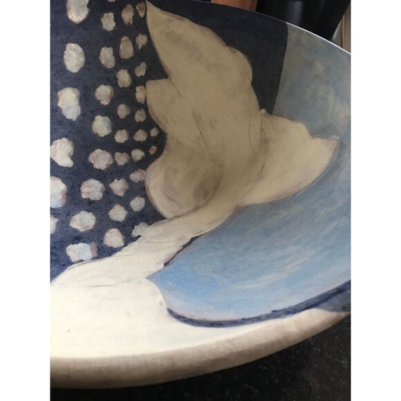 Vintage 1970’s Handmade Extremely Large "Cloud" Pottery Bowl Signed By Artist - Picture 4 of 10